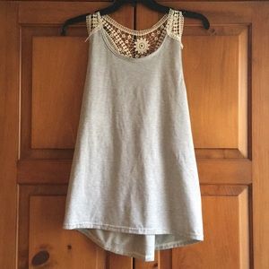 Lace back tank top